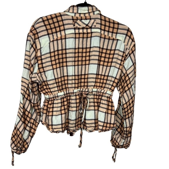 ZZZ FREE PEOPLE women shirt blouse top peach tree 17% wool 83% Viscose SZ XS $98 - Picture 5 of 11